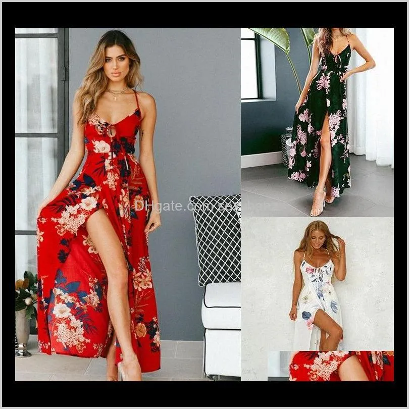 Casual Dresses Clothing Apparel Drop Delivery 2021 European American Womens Selling Explosive Models Spring And Summer Size Dress Print Long