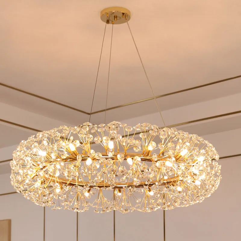Luxury Design Flower Crystal Chandelier Modern Living Lighting AC110V 220v Lustre Cristal Bedroom Hanging Lamp