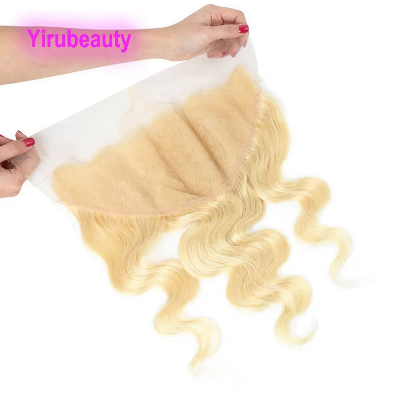 Peruvian Human Hair 5X5 Lace Closure Body Wave 13 By 6 Frontal Blonde Color 12-22inch Yirubeauty Remy Wholesale