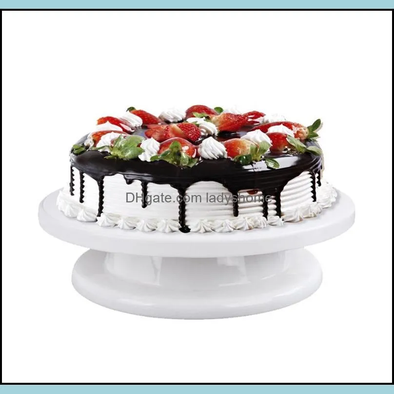 Plastic Cake Turntable Rotating Round Cakes Decorating Tools Table Plate Kitchen DIY Baking Tool CakeTools HWF8643