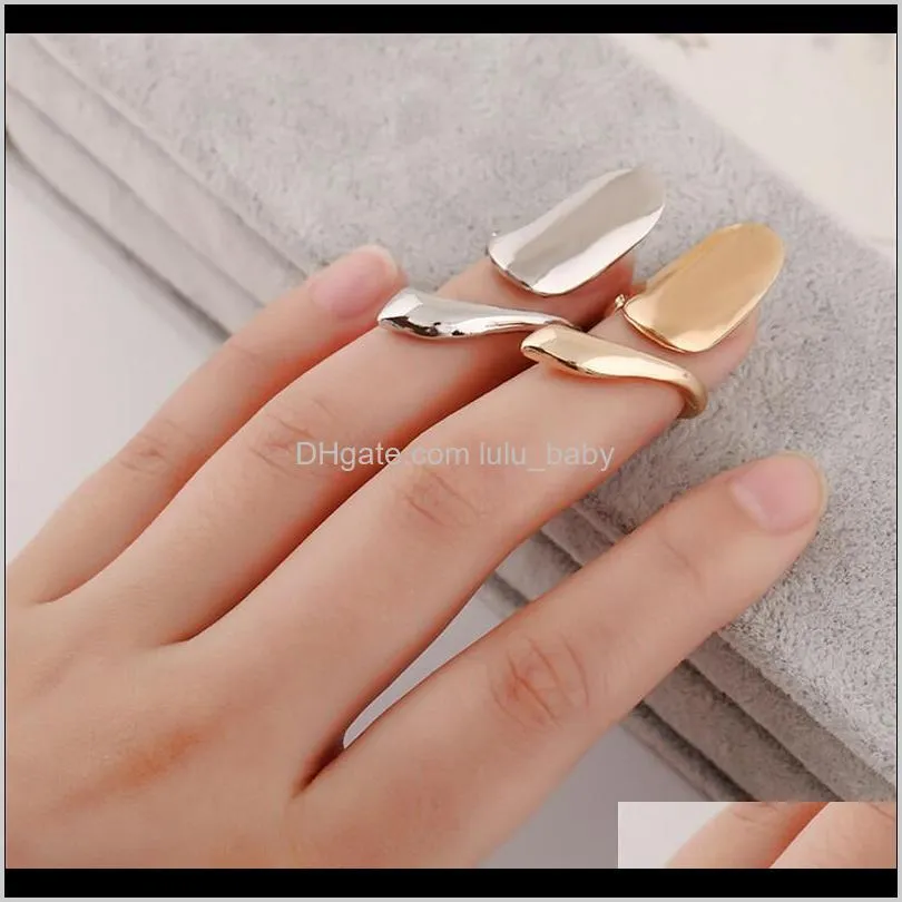 Band Drop Delivery 2021 Arrival Fashion Sier And Gold Plated Simple Nail Rings Jewelry Sexy Long Fingernail Open Ring For Girls Wholesale Rgm