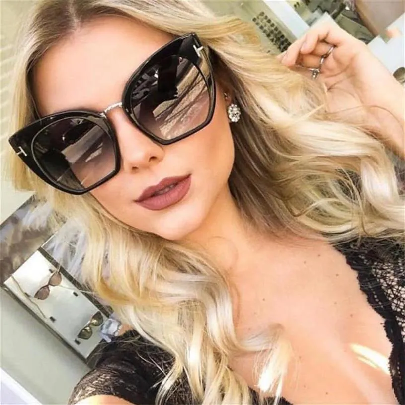 Woman Sunglasses Oversized Black Shades Vintage Brand Designer Cat Eye Sun Glasses Female Lunette De Soleil Uv400