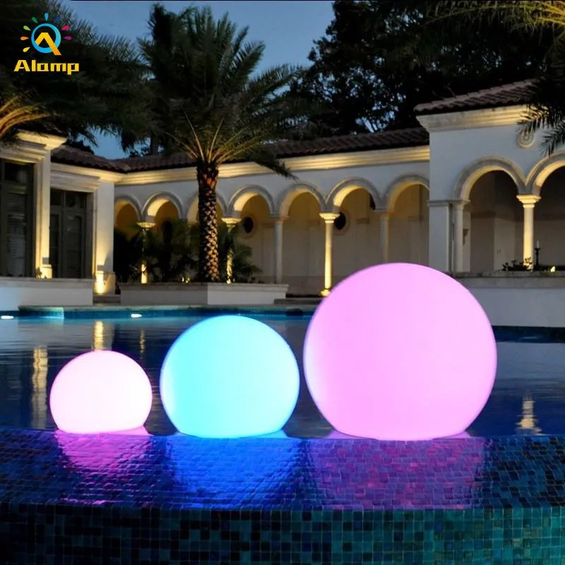 Sol pool lampa färgstark simning damm ljus 12-30cm ip68 vattentät boll gräsmatta landskap ljus för hem trädgård gata hav dekor belysning