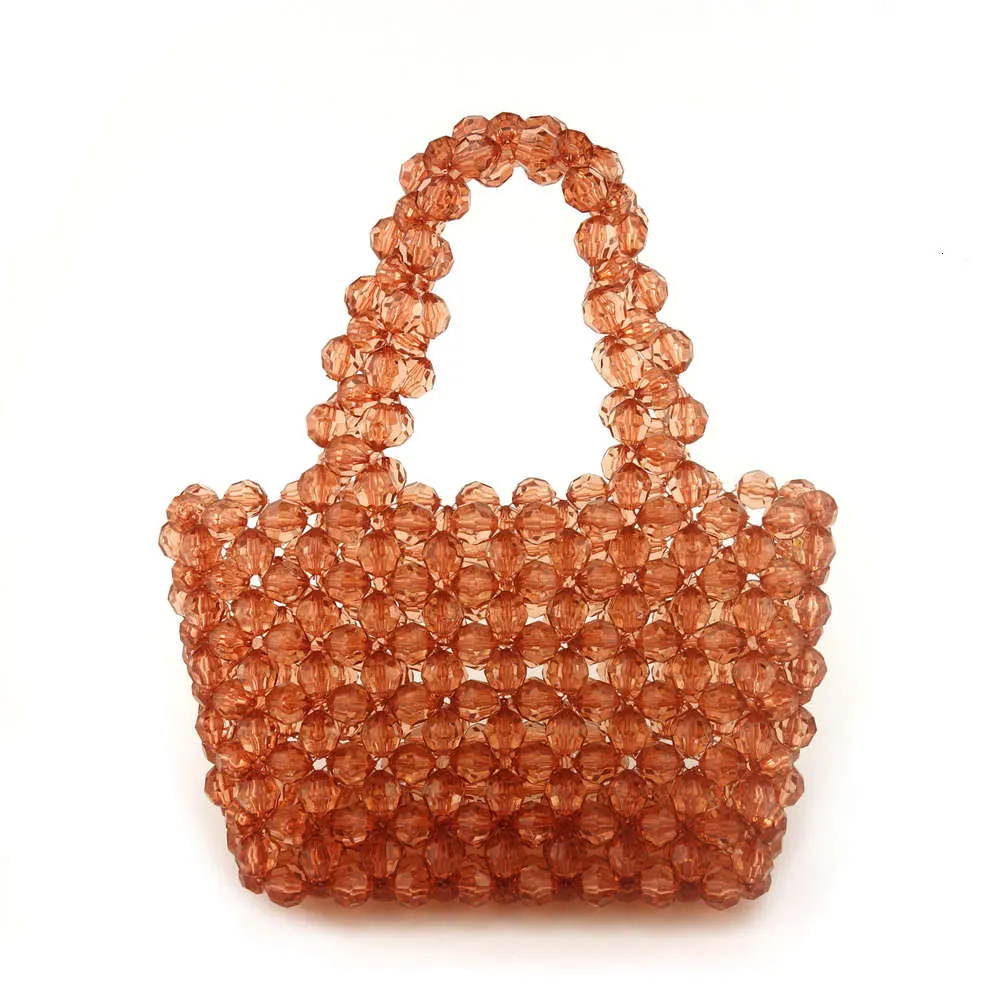 Perlas de plástico moda, bolsa de cuentas hechas a mano, bolso de mujer, en