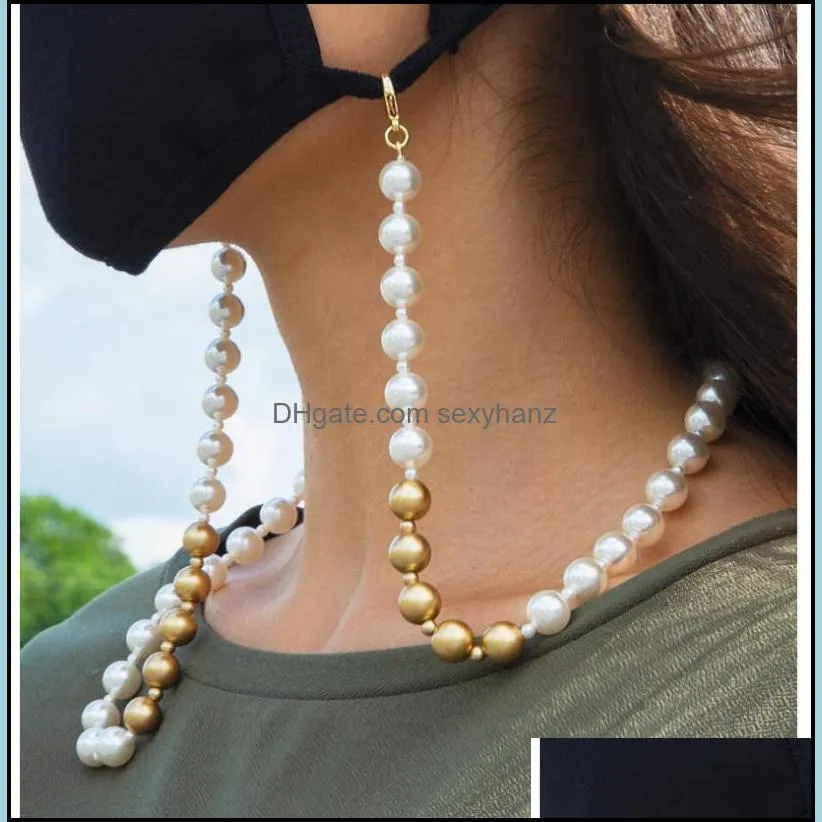 Fashion Pearl Lanyard Necklace Eyeglass Holder For Women Eye Accessories Eyewear Straps Cord Sunglasses String Gift Chains