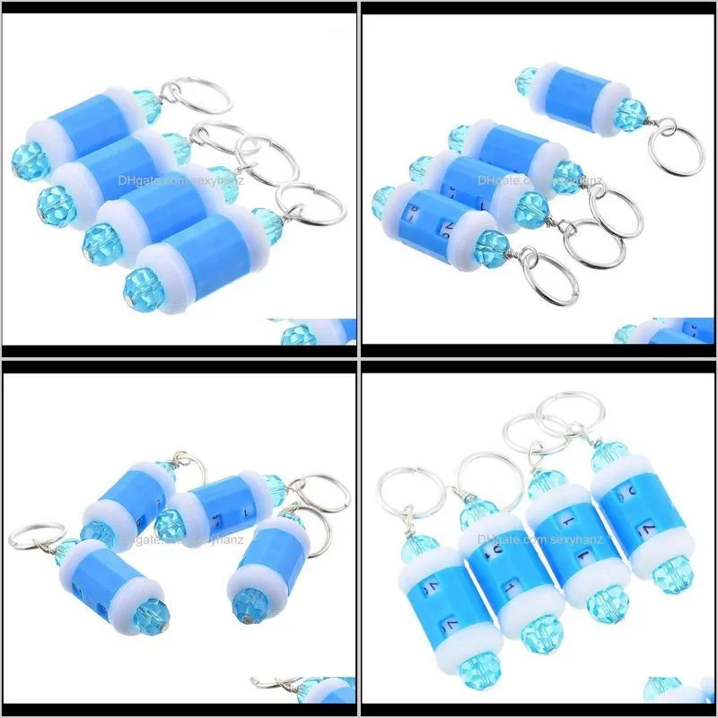 hoomall 4pcs plastic row counter ring blue beaded stitch marker for hand knitting crochet yarn stitch diy sewing accessory 10mm1