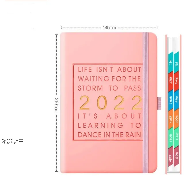 2022 Daily Planner Notepads Weekly Monthly Plan Achieve Your Goals English Language Notebook RRD11826