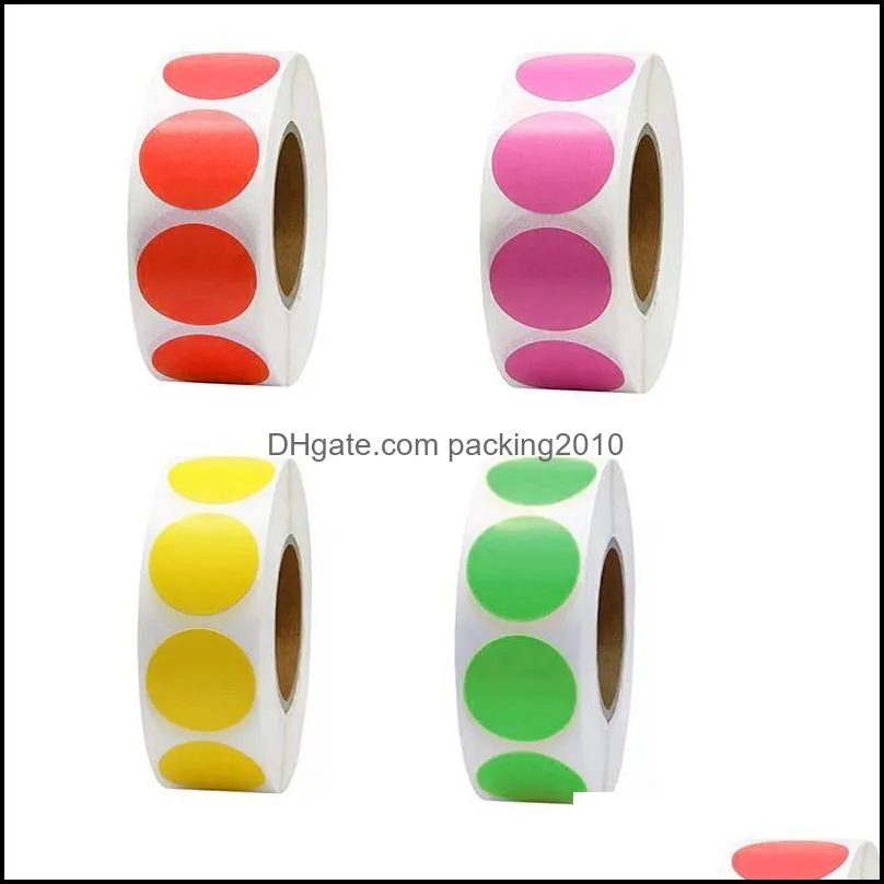 Round Colorful Coding Label Stickers Dots Kids Toy Decoration Teacher Reward Writable Gift Packaging Stationery Sticker Wrap