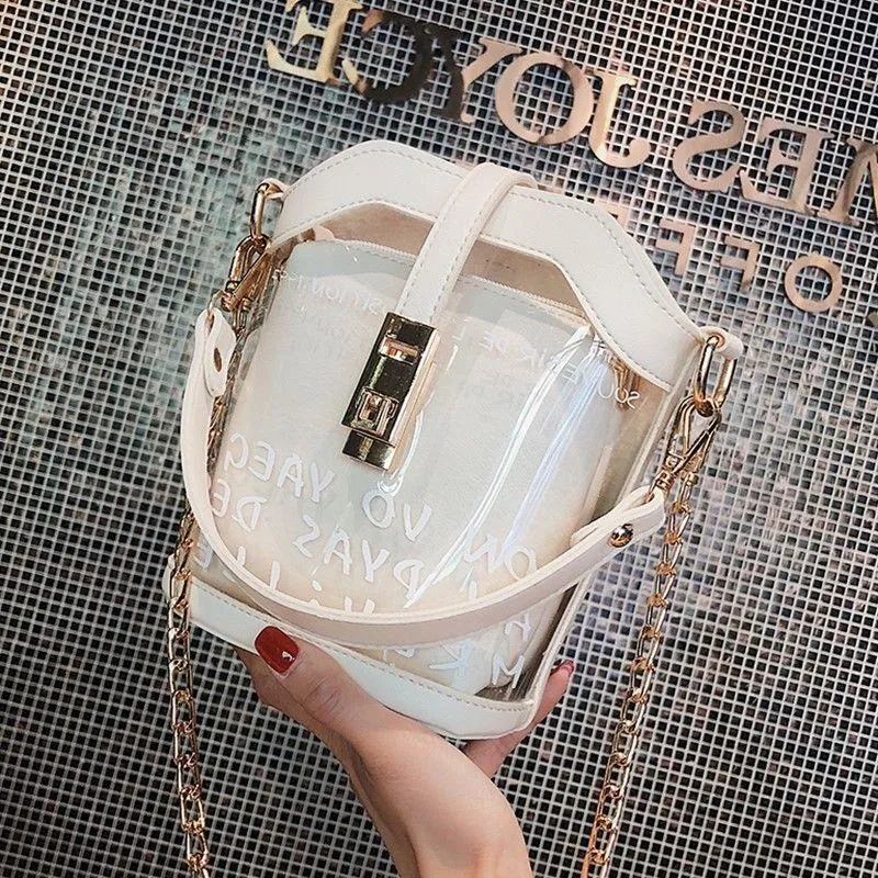 Shoulder Bags Herald Fashion Women Clear Transparent Bag Jelly Candy Summer Beach Handbag Woman Messenger Bolsa Feminina From 16 15 DHgate