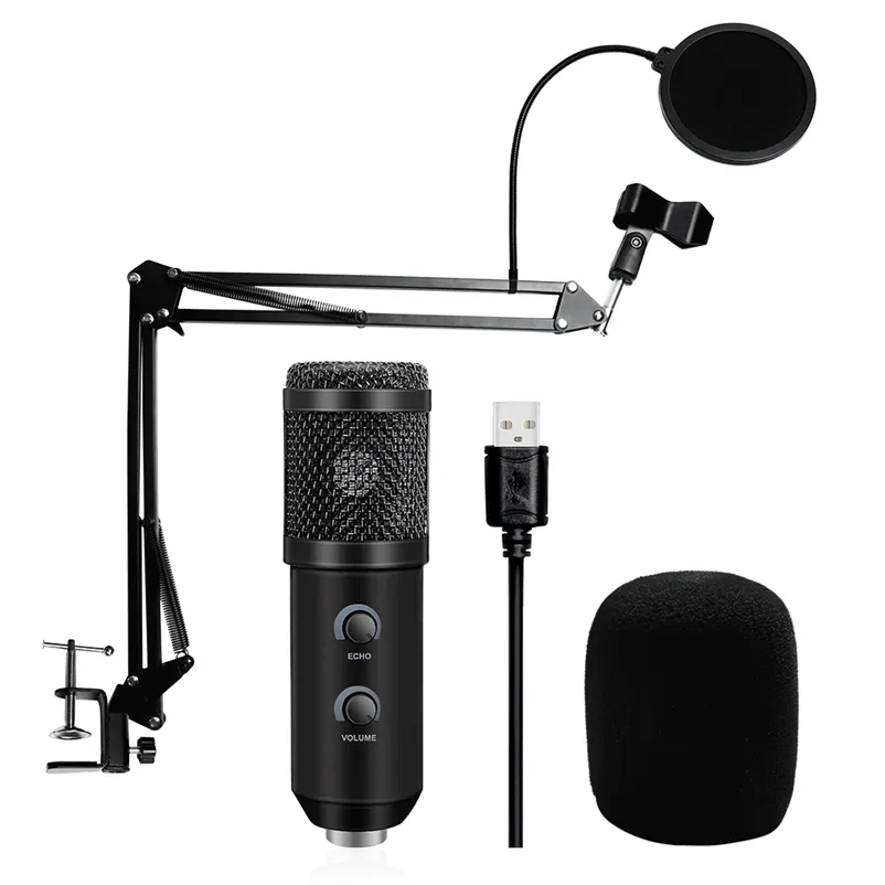 BM 800 Aggiornato il microfono 900 USB per PC Microfone Condensador Karaoke con supporto treppiede filtro pop 210610