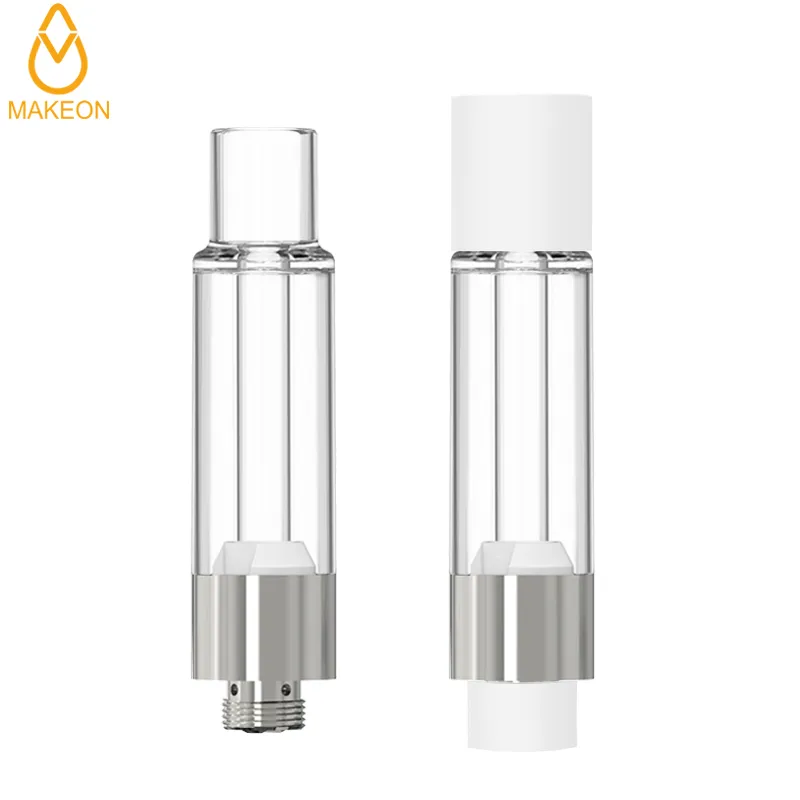 Empty unbreakable atomizer 0.5/1.0ml PCTG tank carts pressed round tip adjustable airflow OEM logo Package CO2 Oil Leak Proof