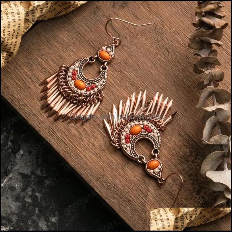 Rose Goldn Tassel Earring For Women Bohemia Ethnic Dangle Earrings Female Brincos Indian Jewelry Accessories