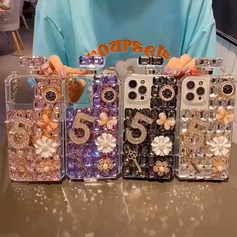 Bling Luxe Cristal Gem Strass N.5 Diamant Téléphone Cas Pour Samsung S10 S9 S20 FE S21 Plus Ultra Note 8 10 9 20 Lite Pro Strass designer iphone Cas