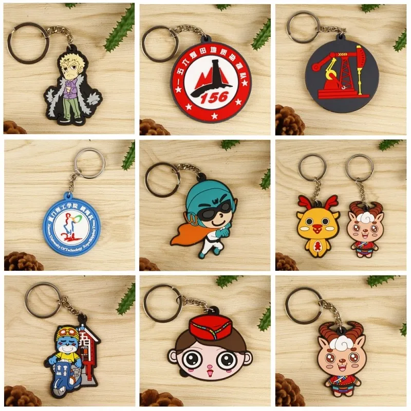 Personalized Custom 3D/2D Soft PVC Rubber Keychain For Promotion Gifts All Type Of Silicone Key Ring