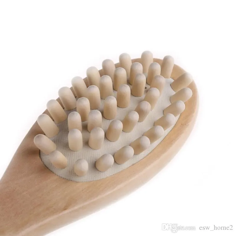 Natural Boar Bristle Wooden Bath and Body Brush Back Brush with Long Handle Exfoliate Skin Brushes
