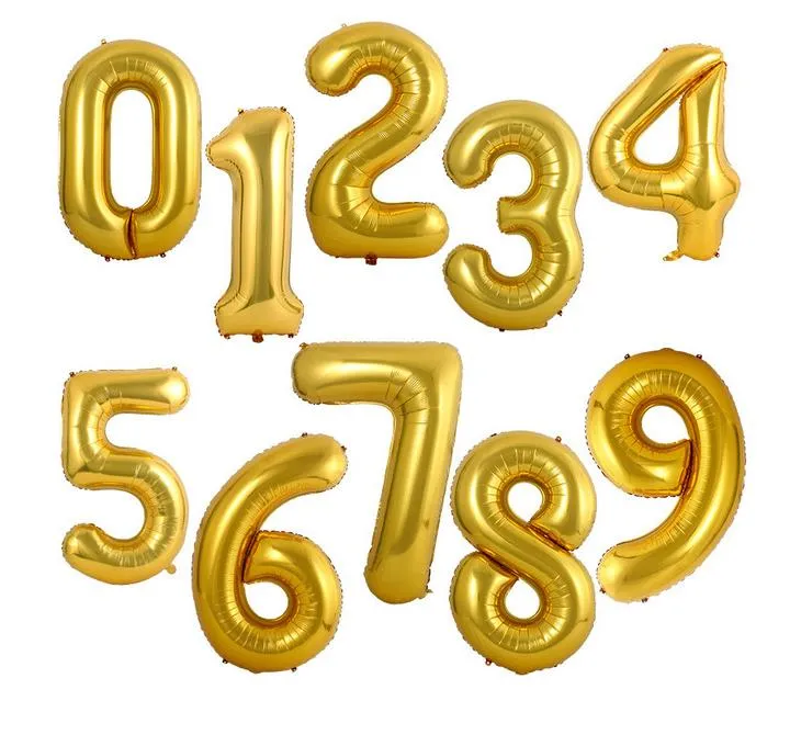 Party Supplies Helium Balloon 40 Inch Gold Number Aluminium Coating Balloons Birthday Decoration Wedding Air SN2731