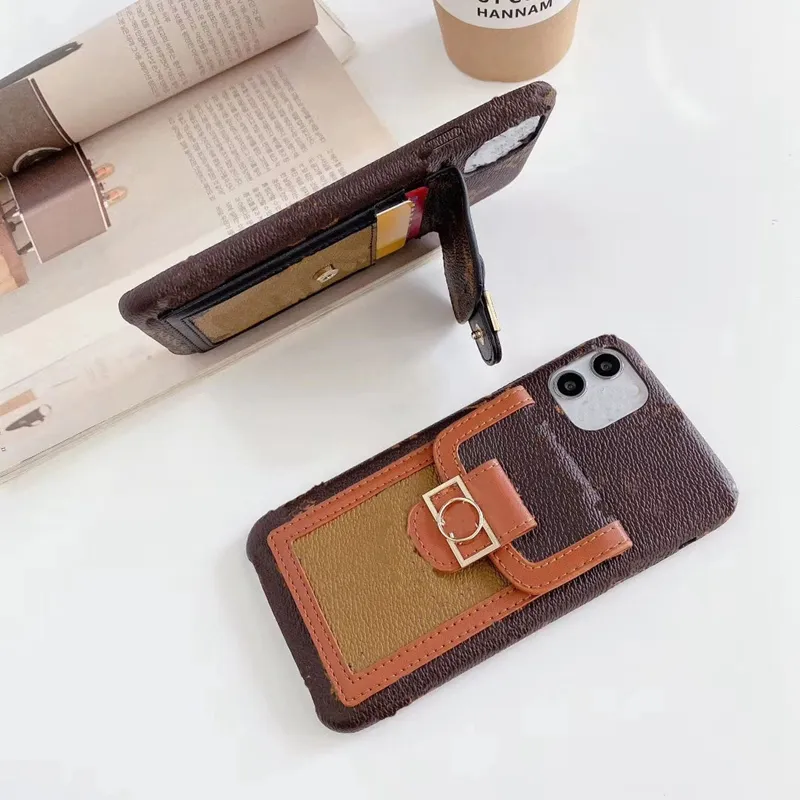 L Design Letter Flower Phone Cases for iPhone 12 Mini 12pro 11 11pro X Xs Max Xr 8 7 8plus 7plus Leather Skin Cover Case with Card Slot Holder Pocket A01