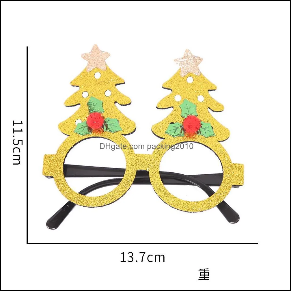 Xmas Glasses Frame Glass PC Flannel Cosplay Party Christmas Ornament Gifts