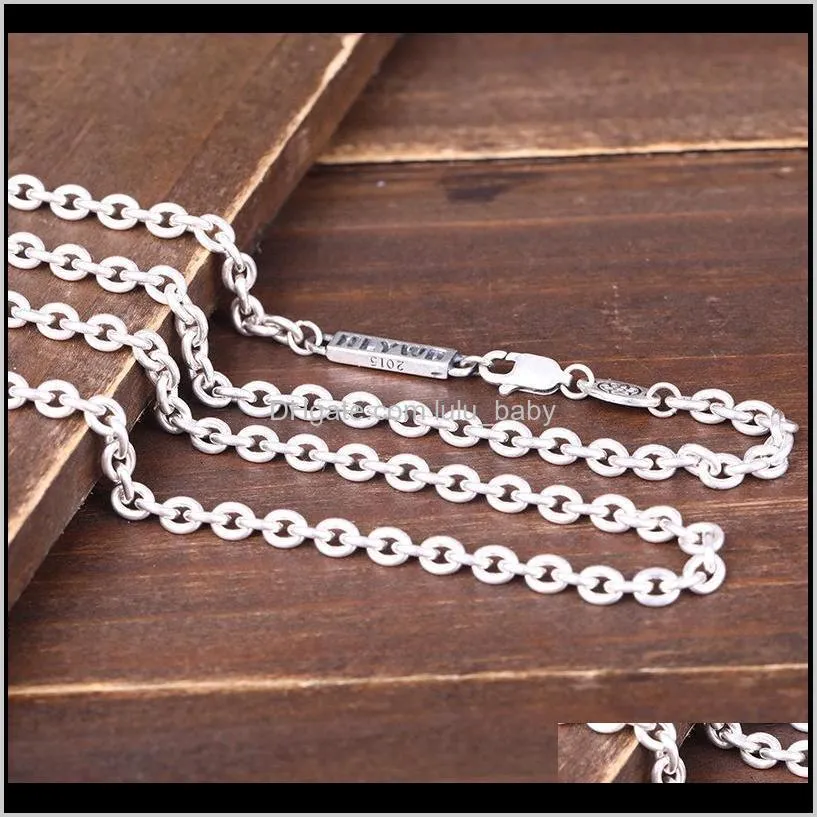 s925 sterling silver necklace tide accessories simple and generous circle personality wild couple cross chain gift 2018 new hot