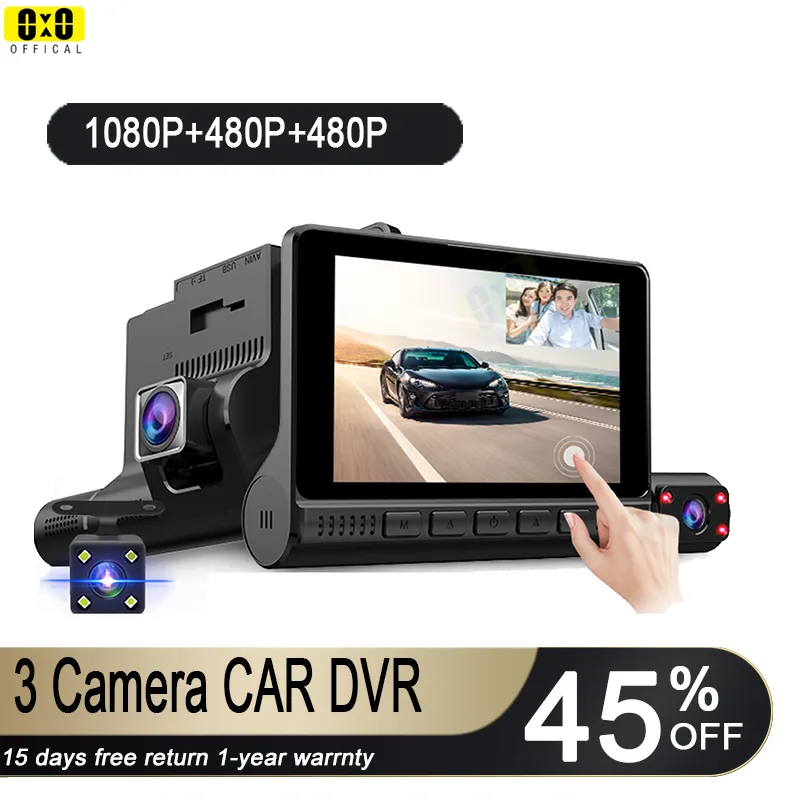 Auto DVR 3 S 4.0 inch Dual Lens met Achteruitkijk Camera Video Recorder Auto Registrator DVRS Dash Cam