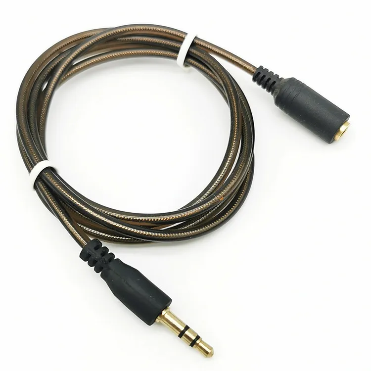 Аудио кабель кристалл 3,5 мм мужчина к женскому шнуру 1 м 3 фута для наушников для наушников AUX кабель для автомобиля MP3 наушники провод высокого качества