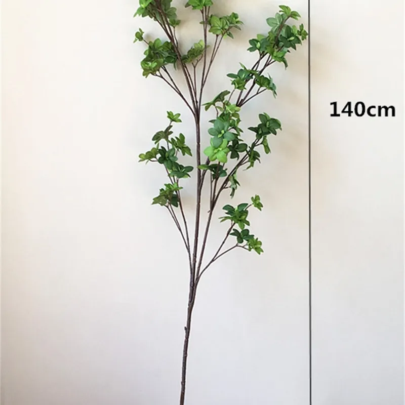 140CM Large Artificial Tall Pole Plants Green Silk Cloth Magnolia Tree Branch Tropical Banyan Leaf Garden Living Room el Deco 210624