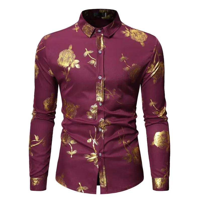 rose gold mens dress shirt Men's Dress ShirtS Solid Satin Cowl Neck Long Sleeve Tops Formal Business Office Outwear Party Wedding Rose Gold 2XL