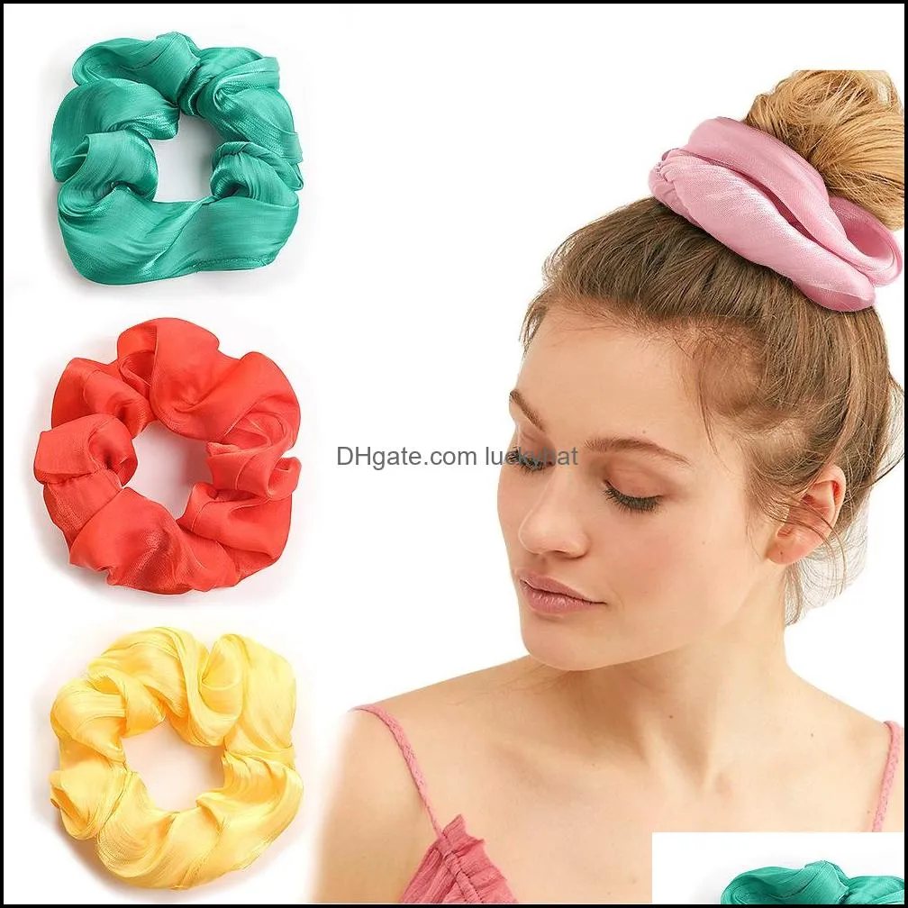 2020 Candy Color Women Elastic Hair Band Scrunchie Girls Solid Ponytail Holder Rubber Bands Gum Fashion Hair Accessories
