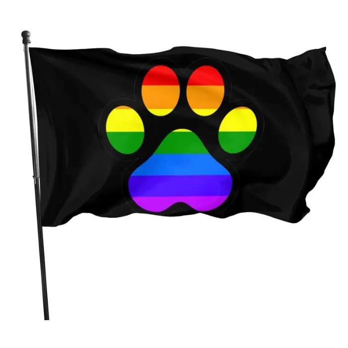 Pride Rainbow Flag 3x5ft Outdoor Gay Furry Pride Flags with Brass Grommets 100D Polyester