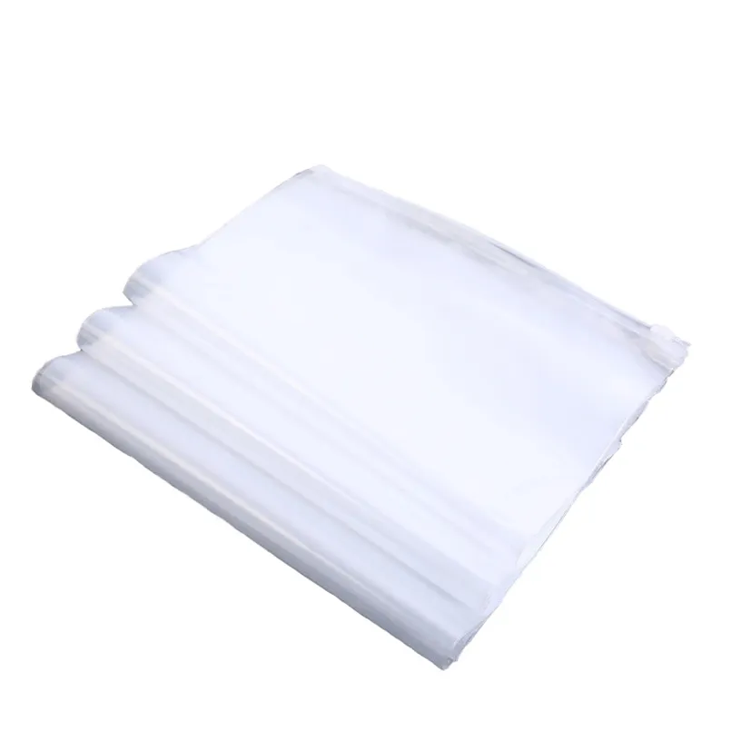 50pcs / lot 명확한 플라스틱 재봉 할 수있는 Zip poly bags recealable 씰 지퍼가있는 의류 맞춤 인쇄