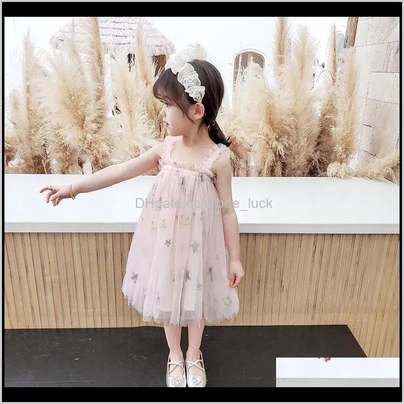 Toddler Girl Dresses Sequin Embroidery Mesh Princess Suspenders Summer Baby Tutu Dress 1 To 8y Girl`s