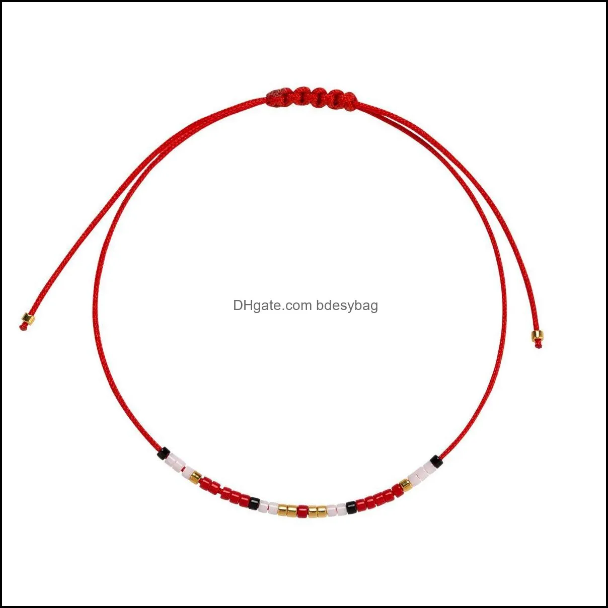 Beaded Strands Bracelets Jewelrybohemia Japanese Rice Beads Handmade Woven Set Bracelet Female Adjustable Tight Rope Drop Delivery 2021 0Ec