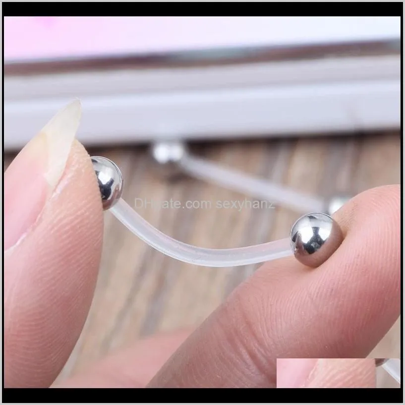 navel belly ring piercing stud jewelry with flexible bar for body jewelry button rings