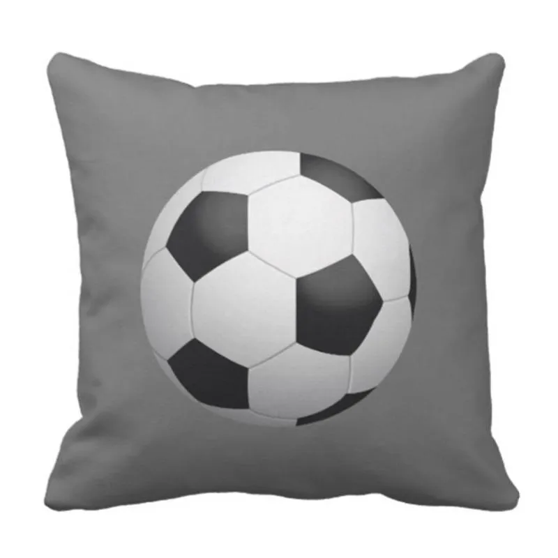 Kuddefodral Kasta omslag Fotboll Soccer Ball Sports Game Måldekorativ heminredning Square18 x 18 tums kudde