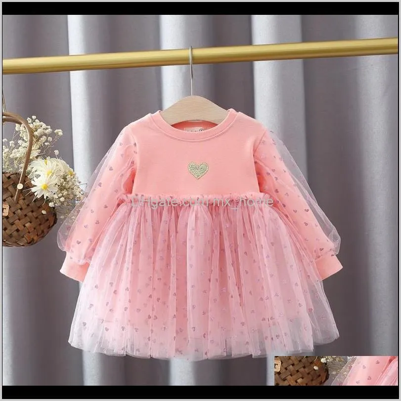 Klänningar Kläder Baby Kids Maternity Drop Leverans 2021 Vårfödd Ett år Födelsedag För Baby Girls Kläder Princess Love Party Tutu Es M9ri