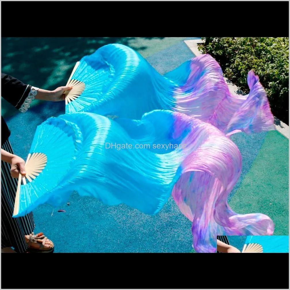 2018 female high quality chinese silk veils dance fans pair of belly dancing fans cheap hot sale mix color as picture mnpo#