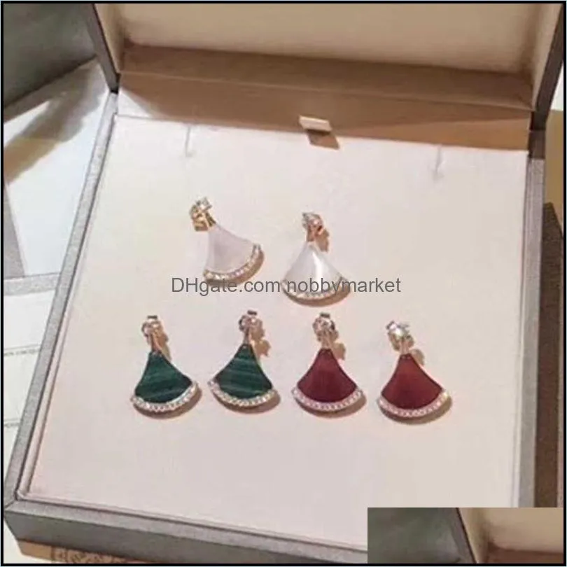 Original Brand Jewelry Fashion Enamel Earrings Golden Luxury Skirt Earrings, Suitable For Girlfriend Birthday Gifts 210619