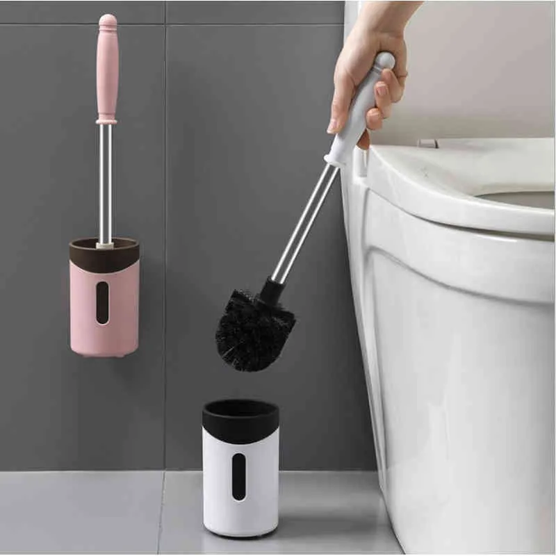 Silicone PP and Holder Quick Drain Cleaning Brush Tools for Toilet Household WC Bathroom Accessories Sets