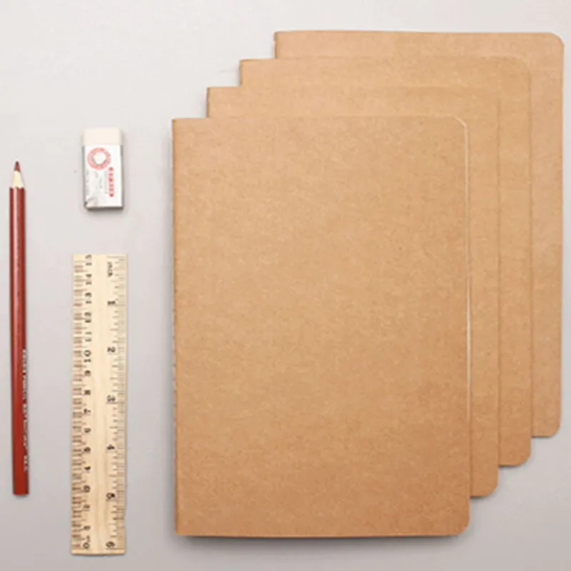 2021 Kraft Paper Book Ноутбука Наполнитель Бумага Бумага Устанавливает пустой Точка Сетка Блокнот Дневник Журнал Путешественник S Ноутбук Пополнить планировщик Organi 210 * 110 мм