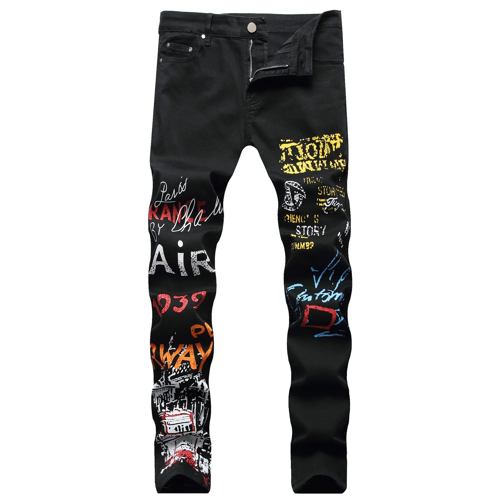 Men Robin Jeans Designer Casual Streetwear Hiphop Rap Skateboard Parkour Teenager Trendy High Quality Plus Size