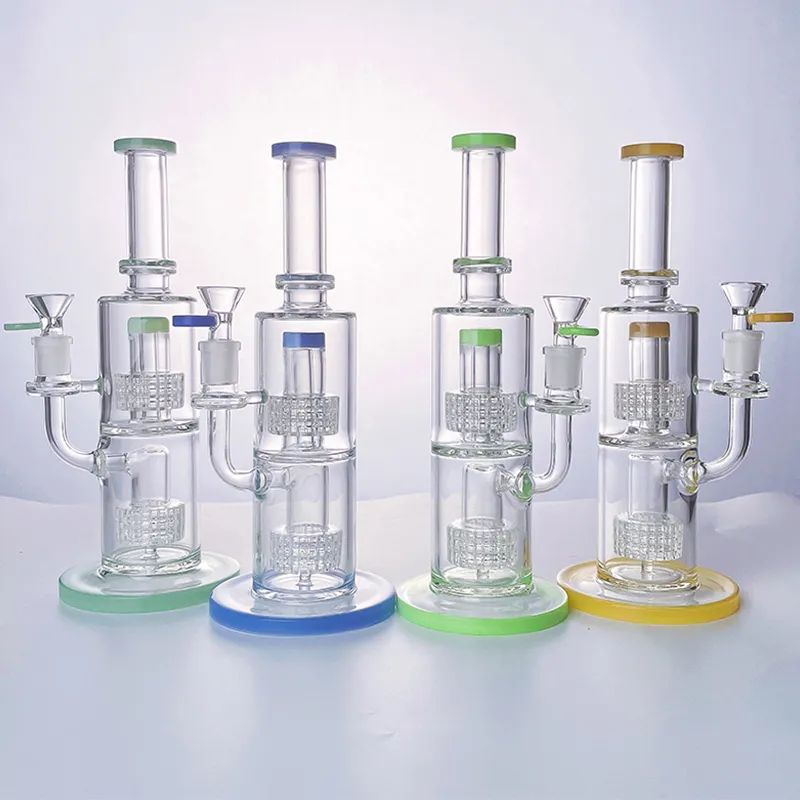 Cage à oiseaux Bangs en verre Narguilés Double matrice stéréo Big Bong Speranza Huile Dab Rigs Fumer des conduites d'eau Tuyau épais 14mm Joint femelle avec bol Tube droit Narguilé