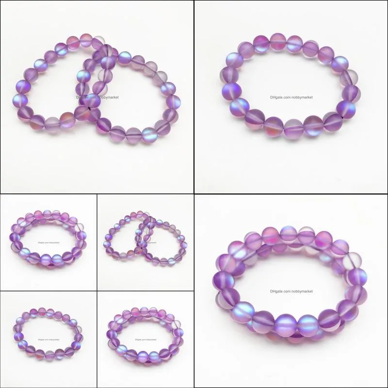 10mm Purple Aura Quartz Beads Bracelet,Gemstone Bracelet,,Elastic Bracelet,Good Luck Bracelet