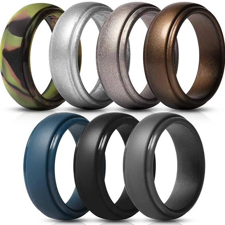 Flexible Mens Silicone Gunmetal Tungsten Ring Comfortable And Lightweight In Multi Colors And Sizes Perfect Men Jewelry From Toponewholesaler 0.21 DHgate.Com