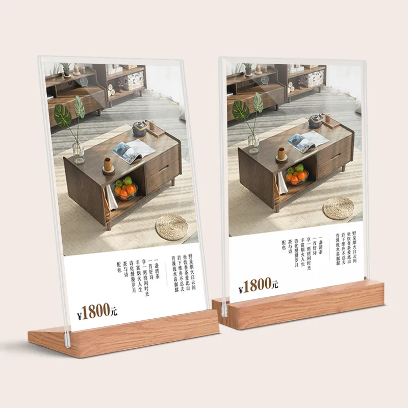 A5 Acrylic Frame L-Style T-Type Strong Table Signboard Double-sided TabLe Sign Display Card Rack Table A4 A6 Paper Holder Showing