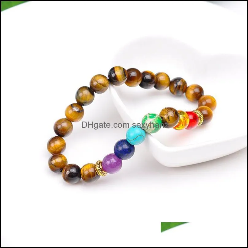 Chakra Bracelet Healing Balance Beads Reiki Buddha Natural Stone Gifts Yoga Bracelets For Women Men Fashions Jewelry S Beaded, Strands