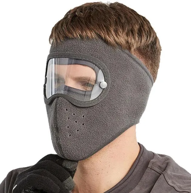 Bisiklet BALACLAVA Rüzgar Geçirmez Anti Toz Bisiklet Kayak Nefes Maskeleri Polar Yüz Kalkan Hood Kapaklar HD Gözlük GC594 ile