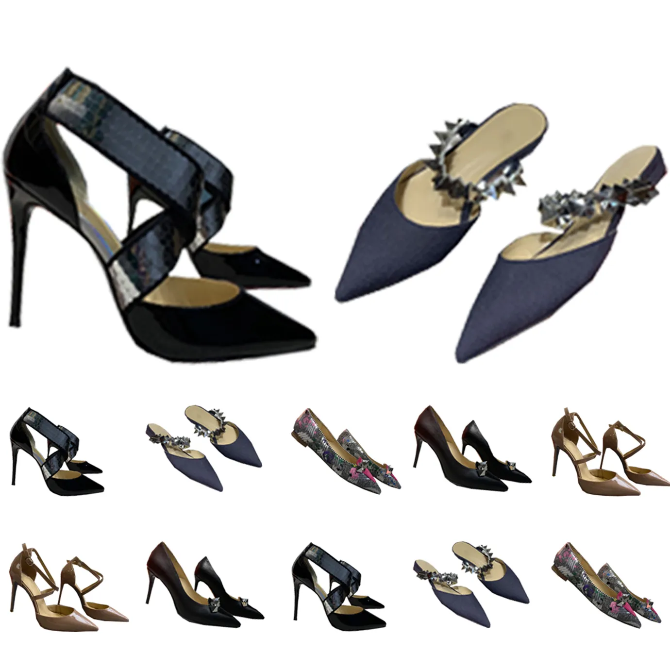 Sandalias de diseñador Mujeres Tacones altos Diapositivas Zapatos de lujo para mujer Bombas de cuero genuino Lady Slipper Wedding Globalkidsshoes