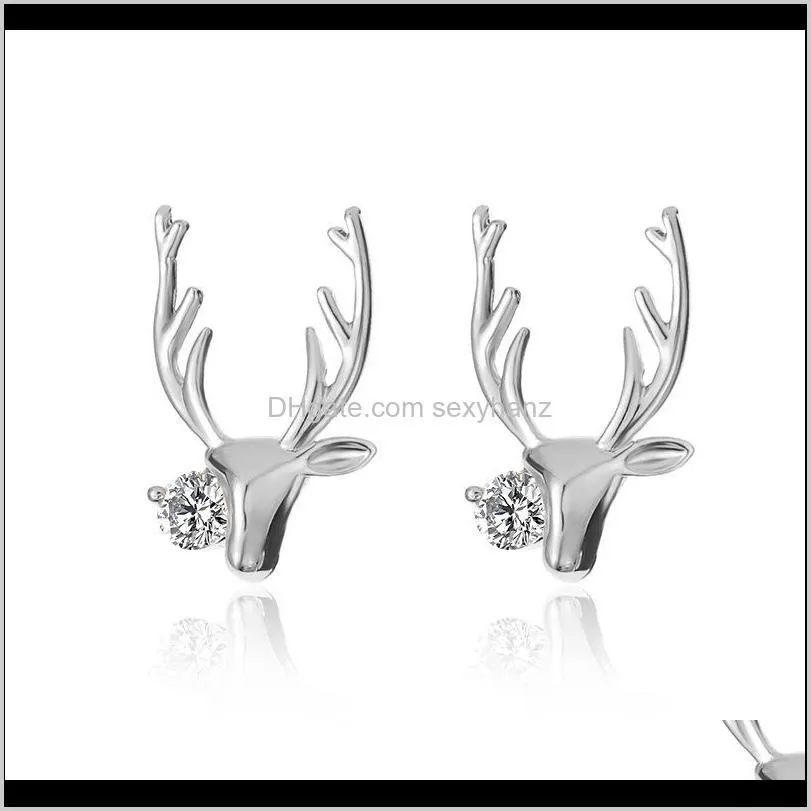Deer Antlers Alloy Earrings Women Earrings Gold White K Colors Elk Point Ear Rings Fashion Jewelry