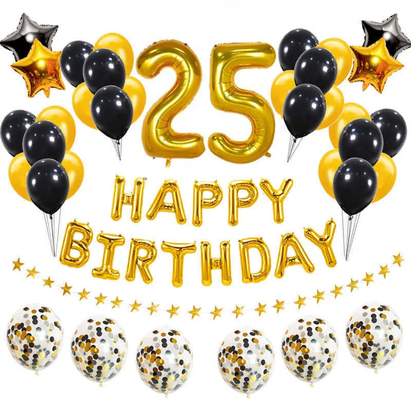 Torre di palloncini neri in oro 21 pezzi con palloncino numero nero da 32  pollici per la decorazione di compleanno del ragazzo 30 40 50 60 forniture  per feste di compleanno - AliExpress