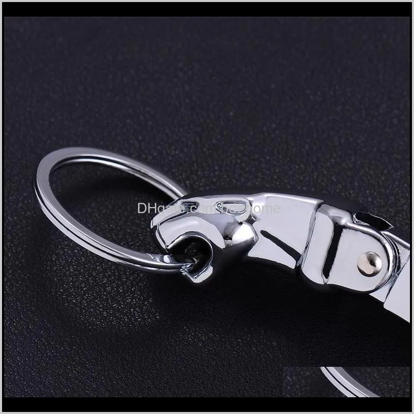 metal leopard head leather key chains rings holder for car keyrings keychains for man women high quality gift k262